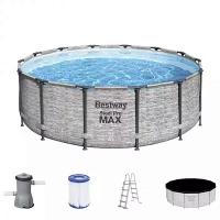 Bestway 5619D BW Каркасный бассейн Steel Pro MAX 427х122см, 15232л, фил.-насос 3028л/ч, лестница, тент Bestway 5619D BW Каркасный бассейн Steel Pro MAX 427х122см, 15232л, фил.-насос 3028л/ч, лестница, тент