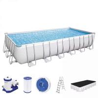 Bestway 56474 BW Каркасный бассейн Power Steel 732х366х132см, 30045л, фил.-насос 9463л/ч, лестница, тент, попл.-доз. Bestway 56474 BW Каркасный бассейн Power Steel 732х366х132см, 30045л, фил.-насос 9463л/ч, лестница, тент, попл.-доз.