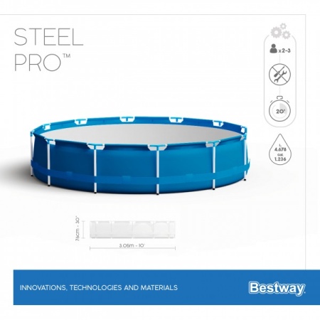 Bestway 56677 BW Каркасный бассейн Steel Pro 305х76см, 4678л