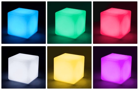 Светильник Куб 50 с питанием от АКБ, RGB